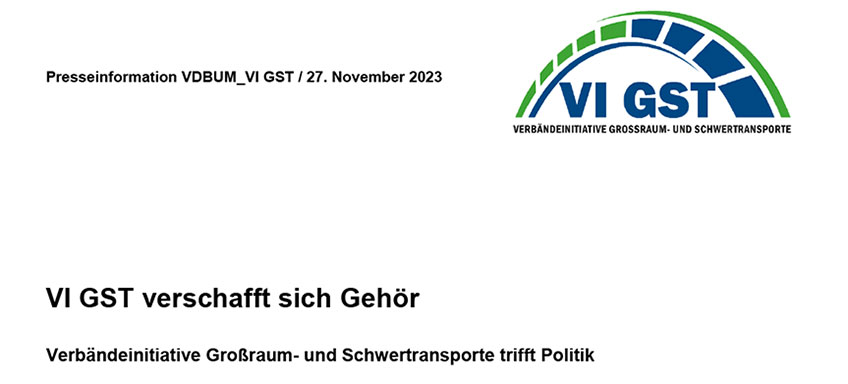 Pressemeldung: VI GST verschafft sich Gehoer